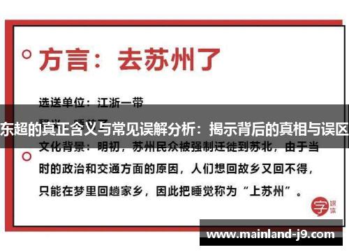 东超的真正含义与常见误解分析:揭示背后的真相与误区 东超的真正含义与常见误解分析:揭示背后的真相与误区