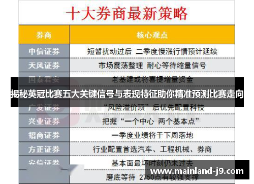 揭秘英冠比赛五大关键信号与表现特征助你精准预测比赛走向